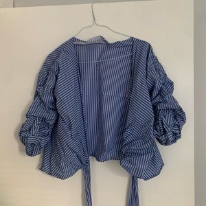 Balloon sleeve wrap shirt - XS